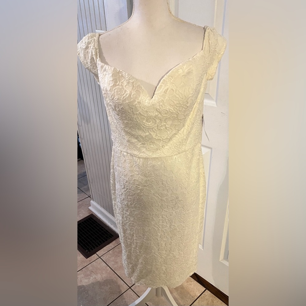 NWT Premier Amour White Dress Size 14